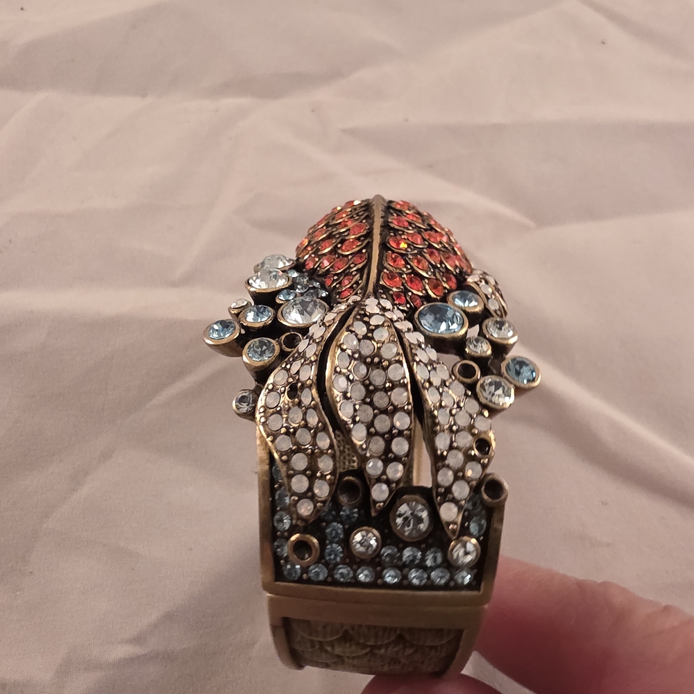 Heidi Daus "Reel Mckoi" Cuff Bracelet with Red and Blue Crystals - Picture 5 of 10